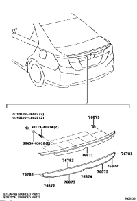 7678106020-Tape r, rr spoiler
