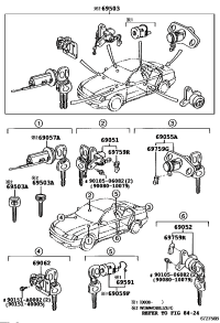 6905141050-CYLINDER & KEY SET, DOOR LOCK, RH
