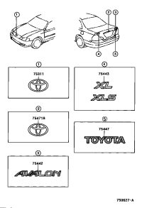 75471AC010-PLATE, REAR BODY NAME, NO.1