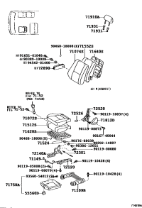 7283036030A0-Armrest assy, rear no.2 seat, rh