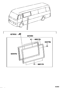 6278536010-SPACER, FRONT SIDE WINDOW GLASS, RH/LH
