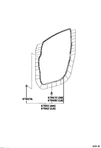 6786158040-WEATHERSTRIP, FRONT DOOR, RH