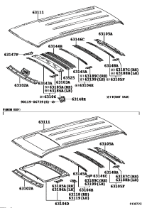 631040C020-REINFORCEMENT SUB-ASSY, ROOF PANEL, NO.2