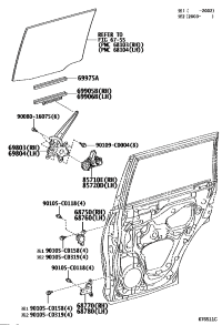 698030G010-REGULATOR SUB-ASSY, REAR DOOR WINDOW, RH