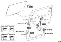 698010E131-REGULATOR SUB-ASSY, REAR DOOR WINDOW, RH