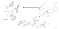 64181EH11A-REINFORCEMENT HOODLEDGE,LH