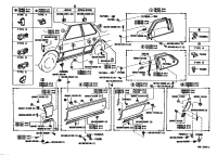 750755001113-Moulding sub-assy, rear door, outside rh