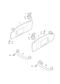 1T0857551-Visor, w/mirror & lid