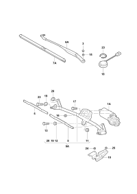 18D955409A-Arm, w/wiper (driver seat)