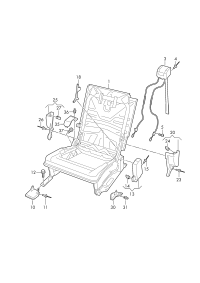 3QG888305B-Frame assy-rr seat