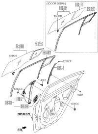 83410B5500-GLASS ASSY-REAR DOOR,LH