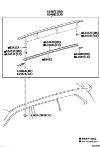 6346060130-CARRIER SUB-ASSY, ROOF, RH