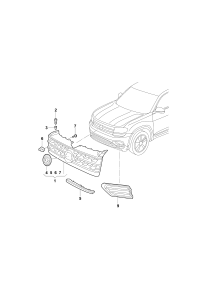 3CG853651GRYP-RADIATOR TEXTURE+CHROME