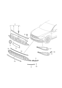 3G0853651BM-GRILLE RADIATOR