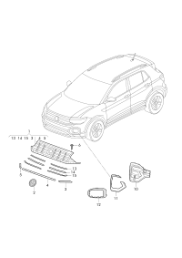 22G853651M-GRILLE RADIATOR