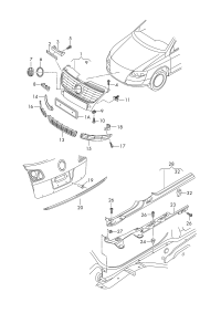 3C0853651A-GRILLE RADIATOR