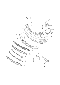 1C0807221EGRU-Bumper cover l