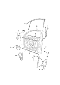 19D837461A-WINDOW WINDER LH FRT/A6