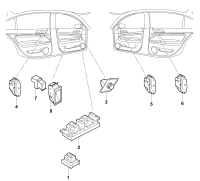 18D959565A-Switch, for outer mirror adj