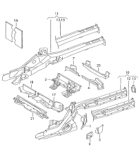 8E0803348-Crossmember, for spare wheel run