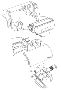 1J0880204K-Air bag unit (co * *