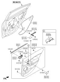 83231A7000-W/STRIP-RR DR BELT I/S LH
