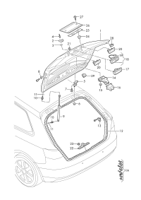 8V3827025H-Rear hatch cover