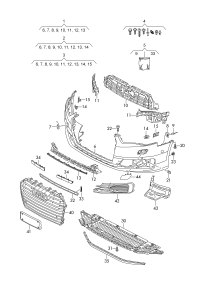 4G0807065R-Bumper lid grille garnish