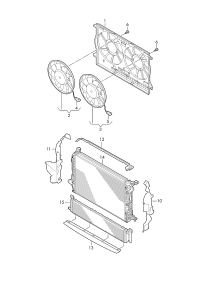 8W0959455AB-Radiator fan & cont unit