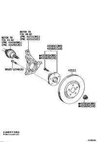 4355048011-HUB SUB-ASSY, FRONT AXLE, RH/LH