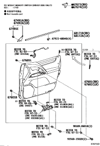 6749160130-GARNISH, FRONT DOOR LOWER FRAME BRACKET, RH