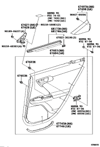 6749776011-Bracket, r. rr. door rr frame