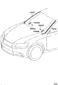7555130510-MOULDING, WINDSHIELD, OUTSIDE RH