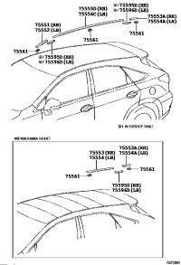 7555448060-MOULDING, ROOF DRIP SIDE FINISH, LH