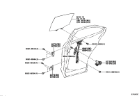 6875076020-HINGE ASSY, REAR DOOR, UPPER RH