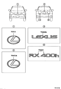 7530148030-EMBLEM, RADIATOR GRILLE (OR FRONT PANEL)