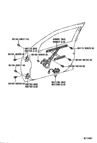 6980153010-REGULATOR SUB-ASSY, FRONT DOOR WINDOW, RH
