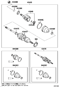 0443850020-Boot kit, front drive inboard joint, rh/lh