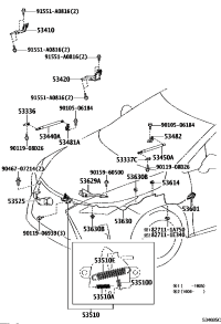 534400E071-SUPPORT ASSY HOOD LH