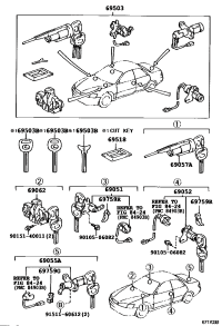6905733150-CYLINDER & KEY SET, IGNITION SWITCH LOCK