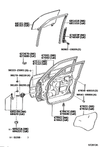 6810160300-GLASS SUB-ASSY, FRONT DOOR, RH