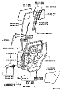 6812360280-GLASS, REAR DOOR QUARTER WINDOW, RH