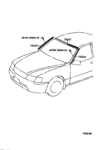 7553150030-MOULDING, WINDSHIELD, OUTER UPPER