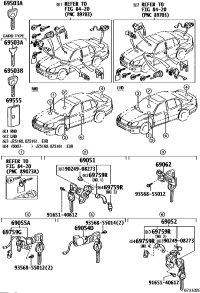 6905350080-CYLINDER & KEY SET, LUGGAGE OPENER CANCEL