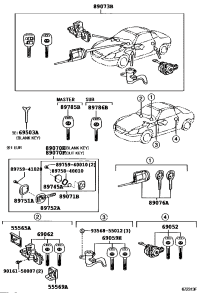 6905224070-CYLINDER & KEY SET, DOOR LOCK, LH