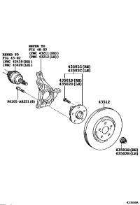 435500E011-HUB SUB-ASSY, FRONT AXLE, RH/LH