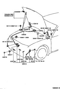 5342033040-HINGE ASSY, HOOD, LH