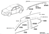 7574076040-MOULDING ASSY, REAR DOOR BELT, LH