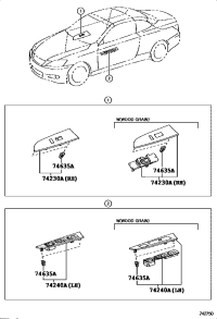 7423253420-PANEL ASSY, FRONT DOOR ARMREST BASE, LH