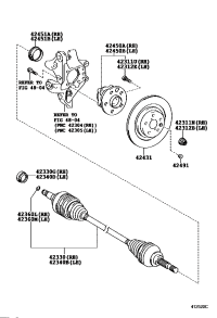 4241050041-Hub & bearing assy-rr axle rh